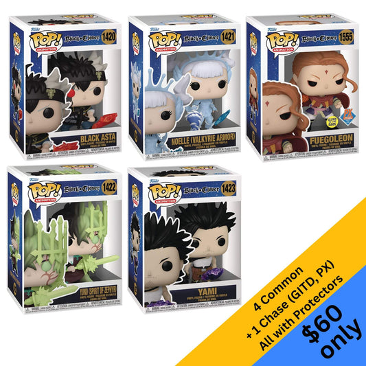 Funko Pop Animation Black Clover 4 Common+1 Chase Bundle