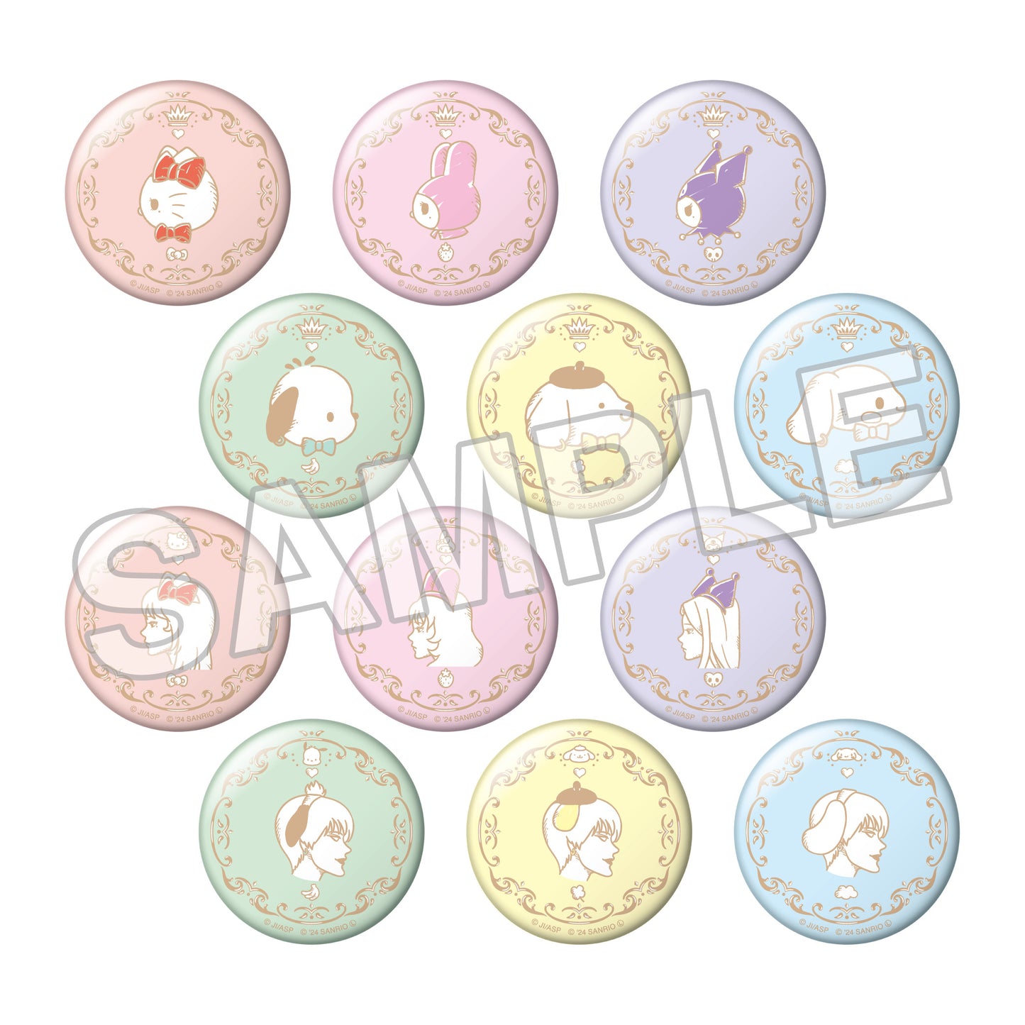 JUNJI ITO x Sanrio characters Compact Mirror, Textile Blind Box