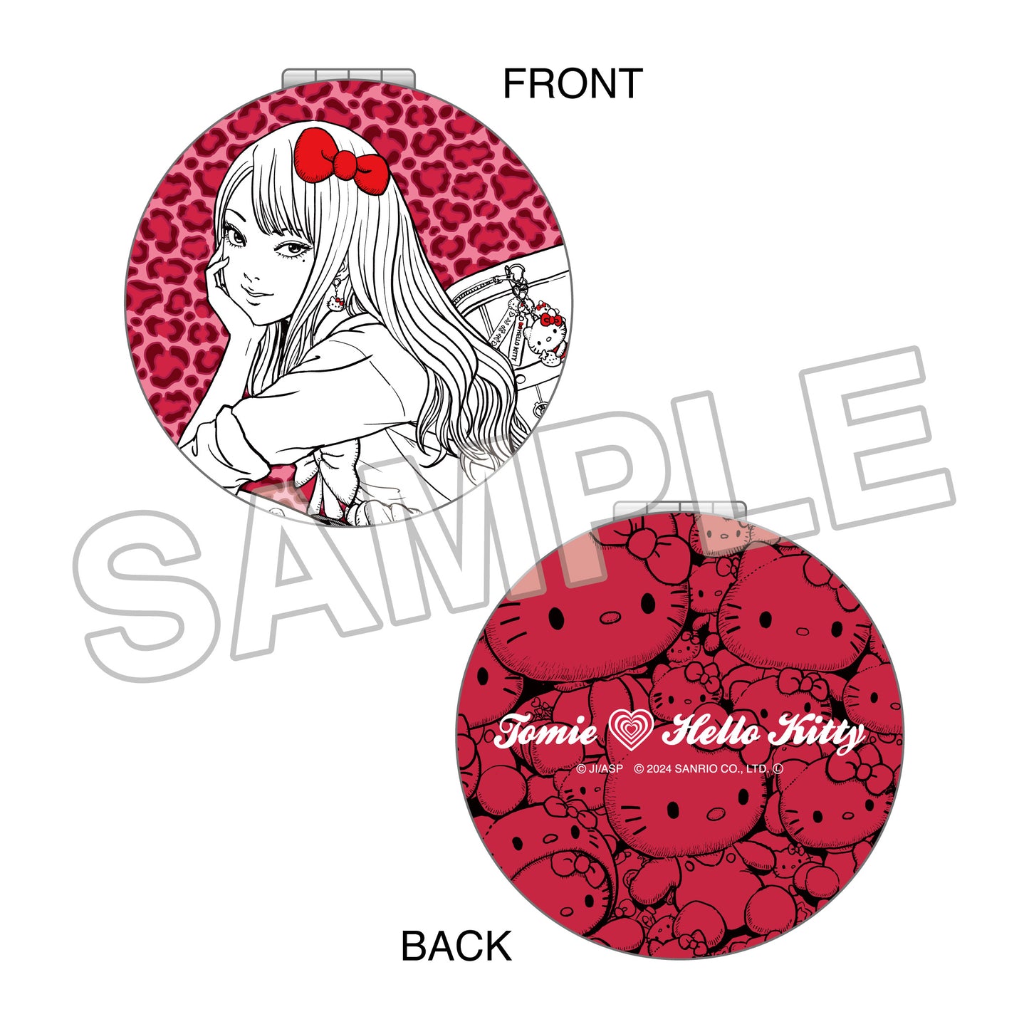 JUNJI ITO x Sanrio characters Makeup Mirror, Hello Kitty x GYARU TOMIE