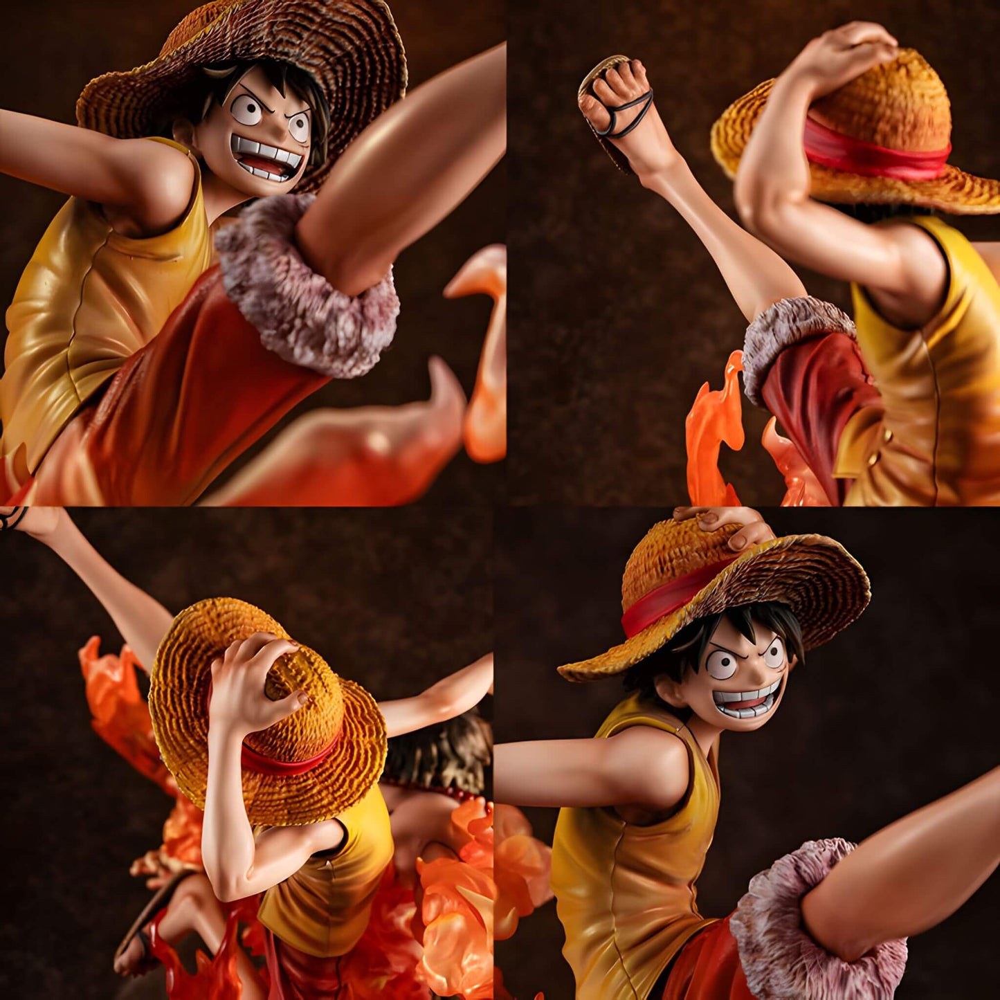 Megahouse One Piece Portrait of Pirates Luffy & Ace Statue p14 Luffy Split view