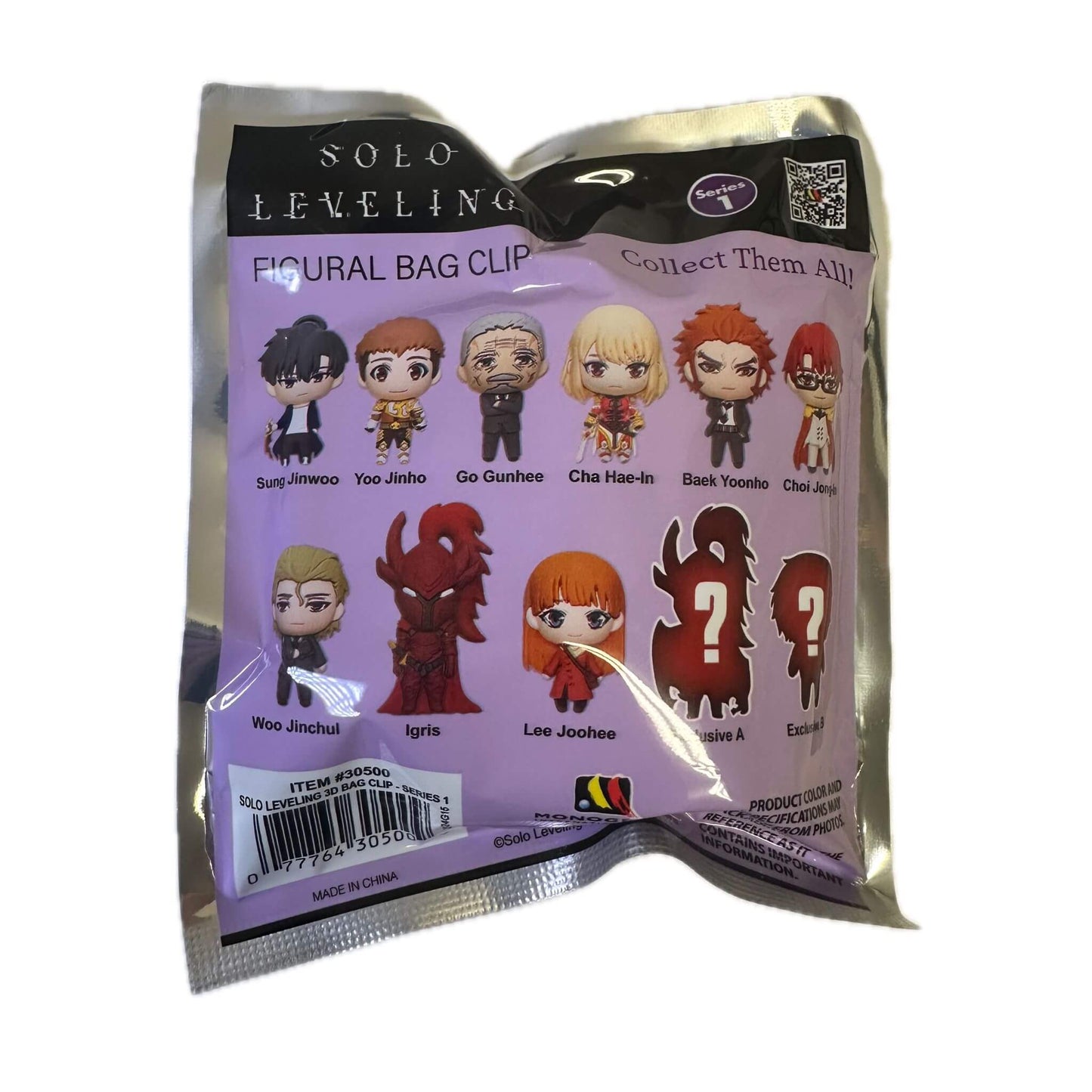 Solo Leveling Series 1 Figural Bag Clips Sealed Blind One Random Pack - Back