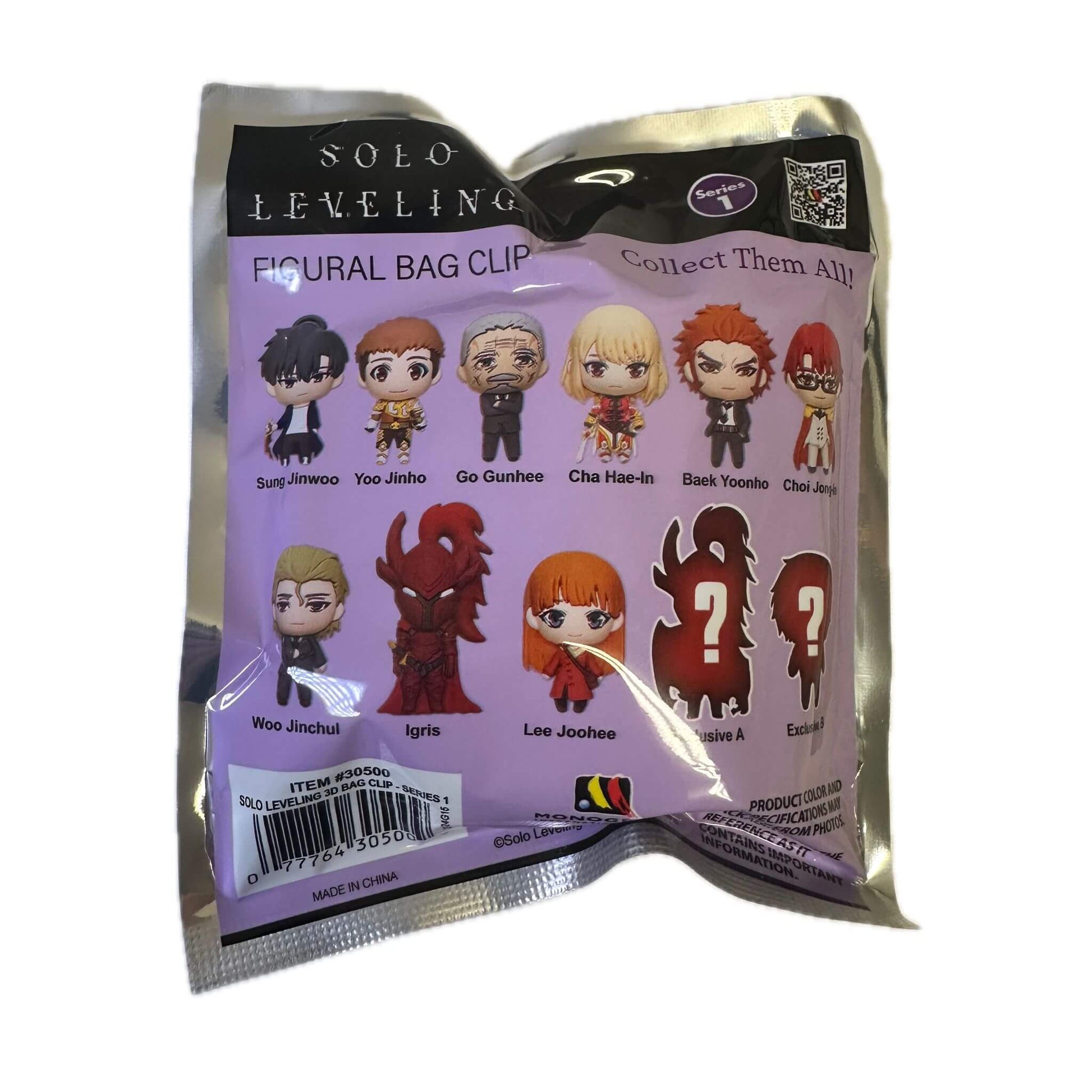 Solo Leveling Series 1 Figural Bag Clips Sealed Blind One Random Pack - Back