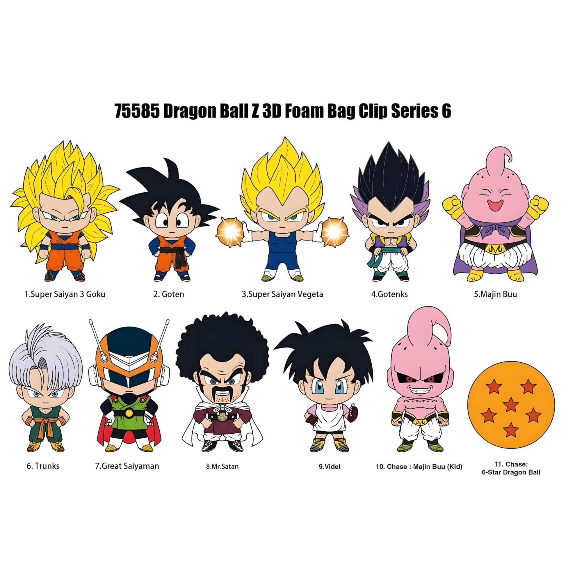 Dragon Ball Z Series6 Foam Bag Clip Mystery Pack - collection