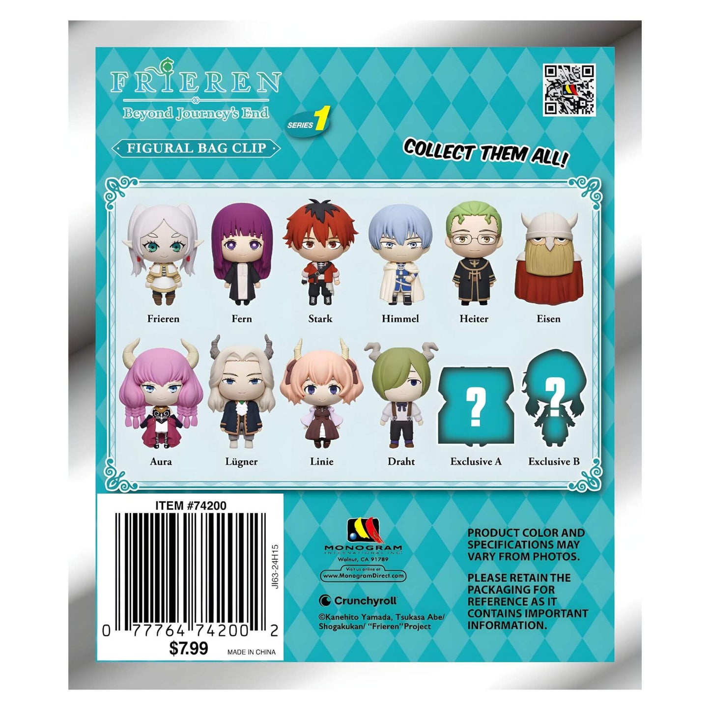 Frieren Byond Journeys End Series1 Foam Bag Clip Mystery Pack - Back view