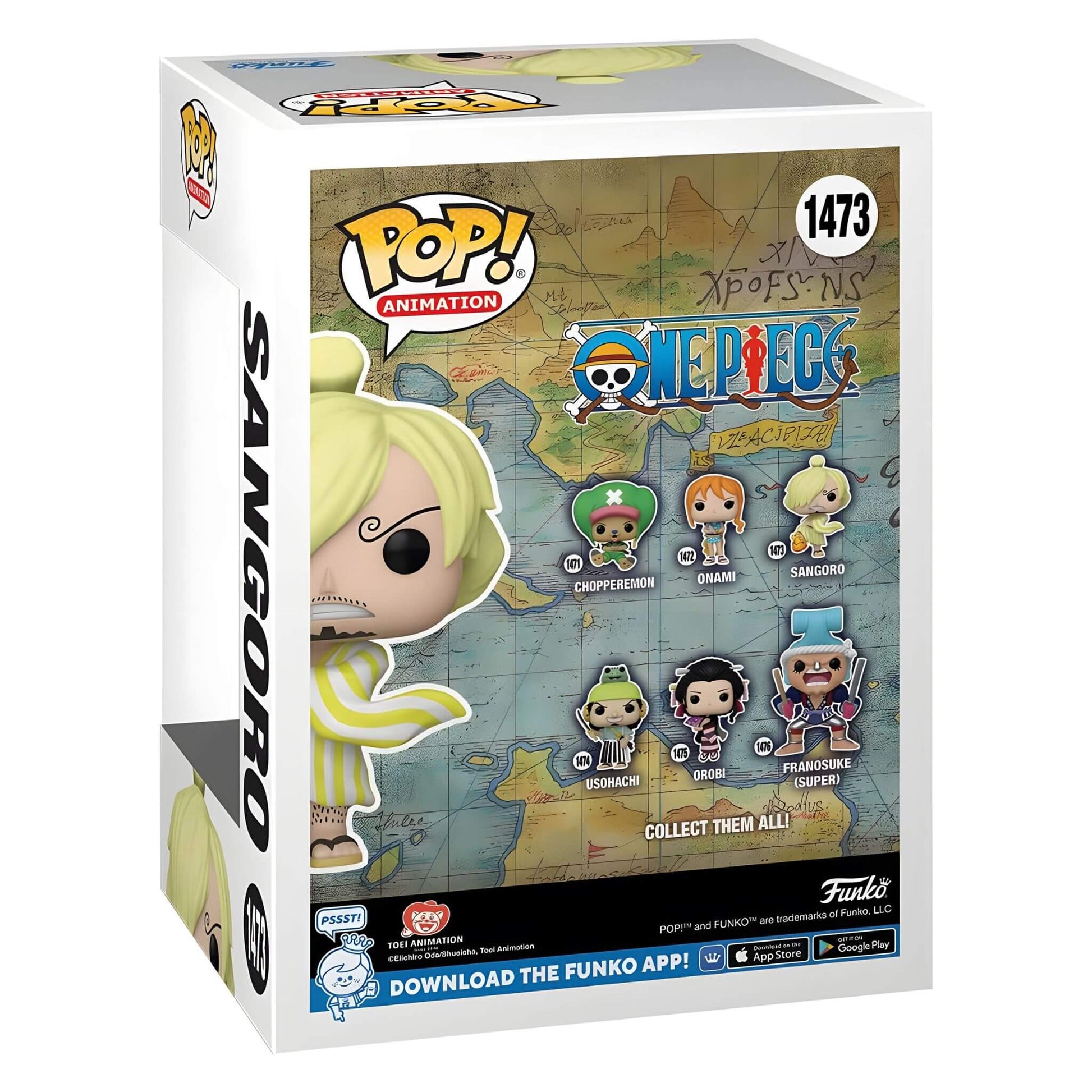 Funko Pop Animation One Piece Sangoro (Sanji Wano) Figure Box back view