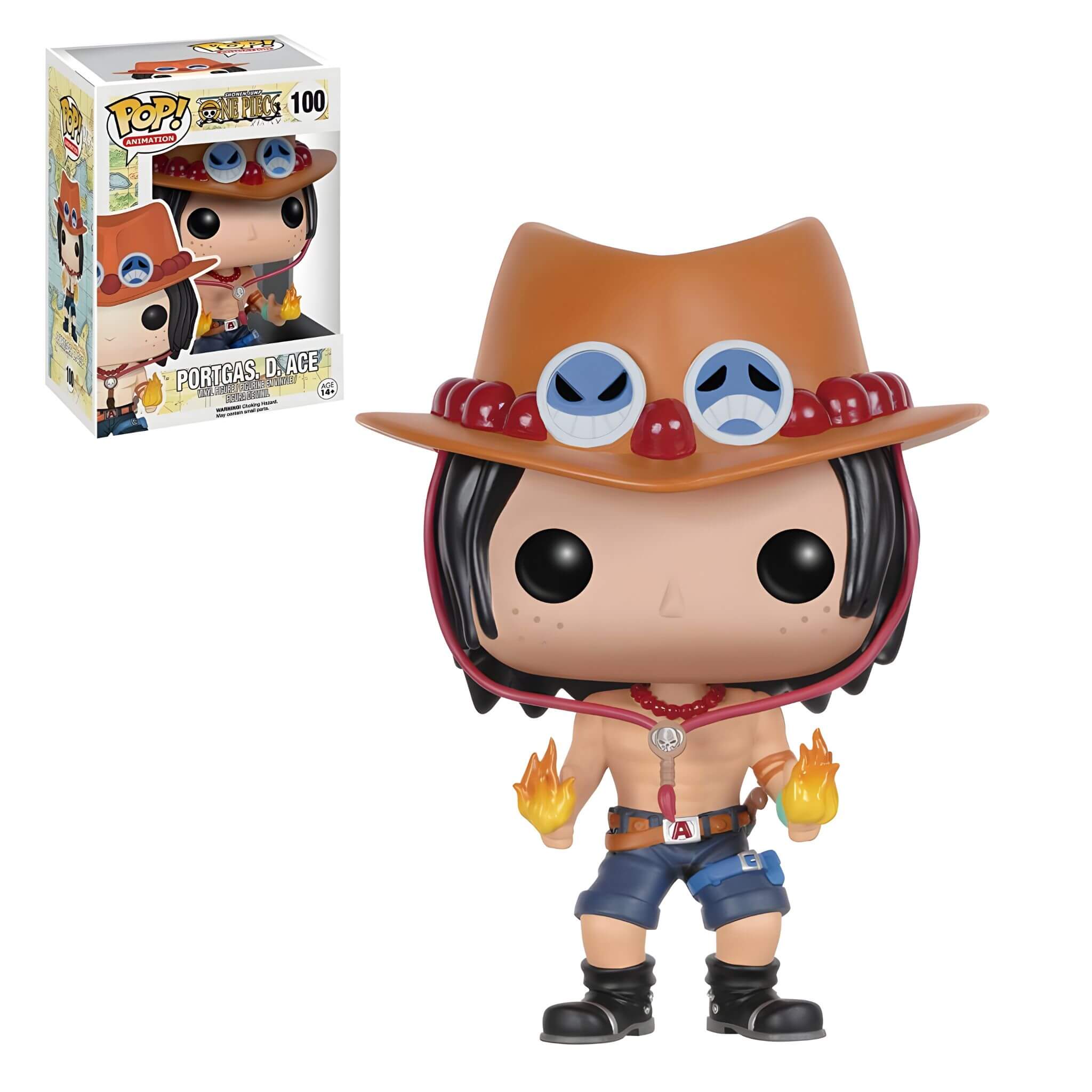 Funko Pop #100 One Piece Portgas D Ace Vinyl Figure, 3.75