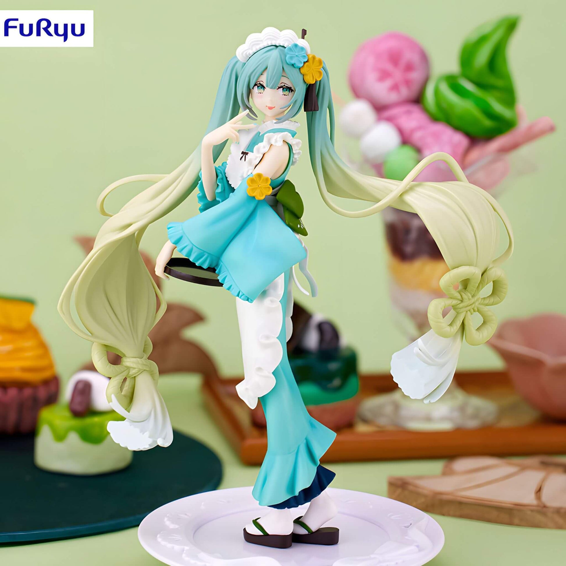 Furyu Hatsune Miku Exceed Creative Matcha Parfait Green Tea Figure mint p12