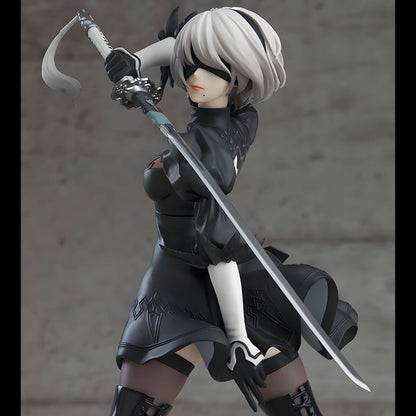 Good Smile Company NieR Automata Pop Up Parade 2B (YoRHa No.2 Type B) Figure in black outfit with a sword against a gray background