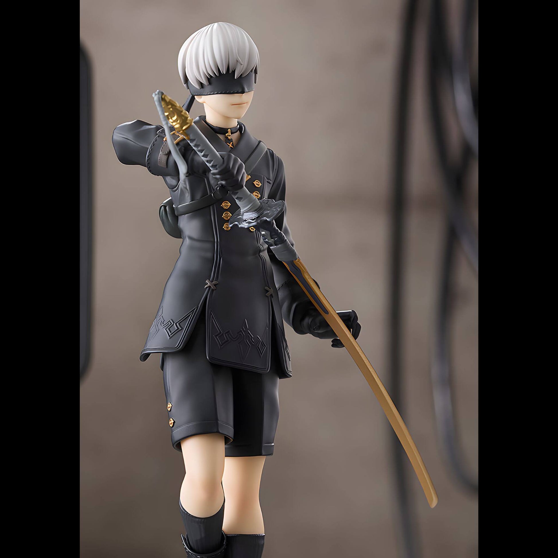 Good Smile Company NieR Automata Pop Up Parade 9S (YoRHa No.9 Type S) Figure in dark outfit with sword against a neutral background