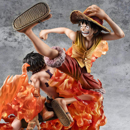 Megahouse One Piece Portrait of Pirates Luffy & Ace Statue p10 Luffy front view