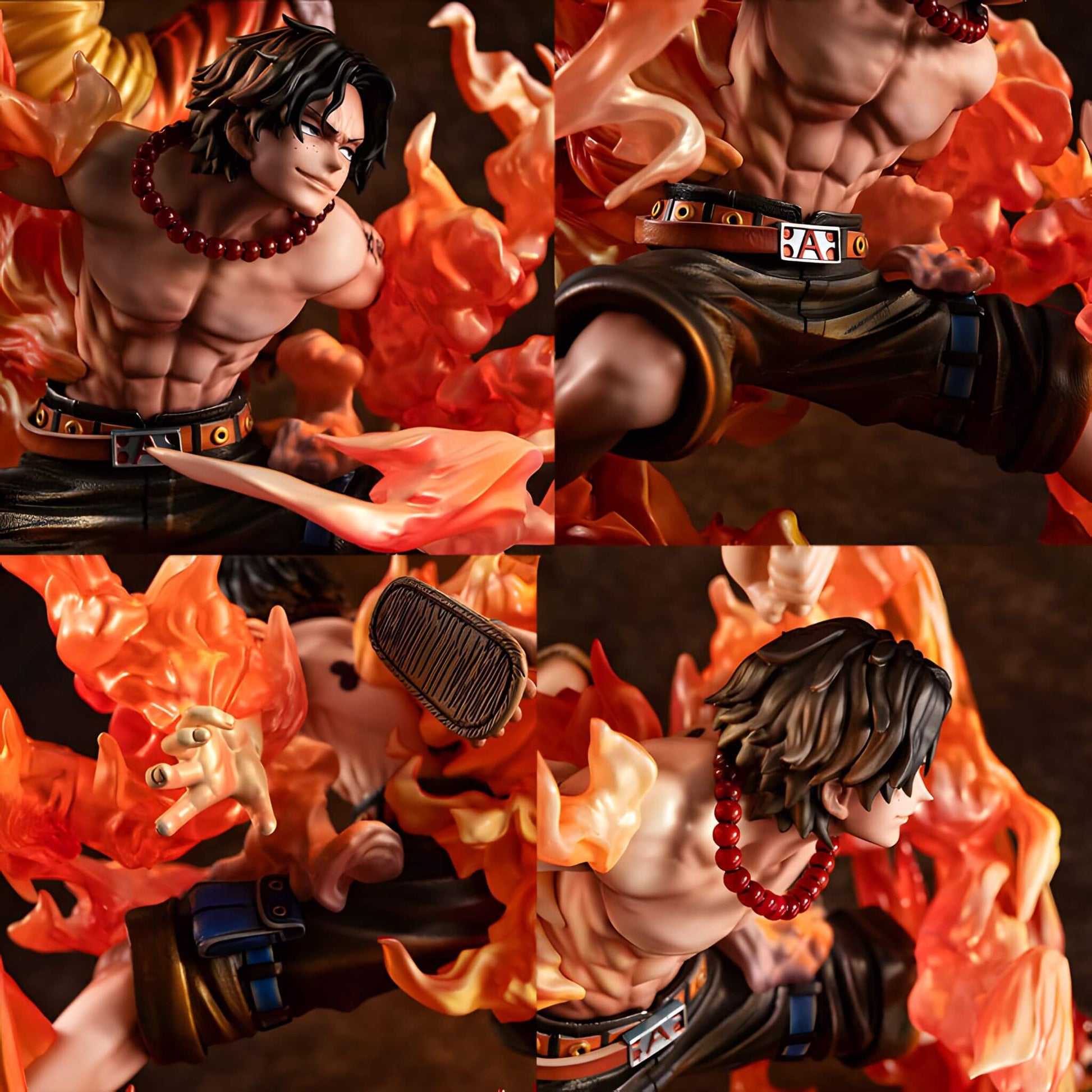 Megahouse One Piece Portrait of Pirates Luffy & Ace Statue p13 Ace split view