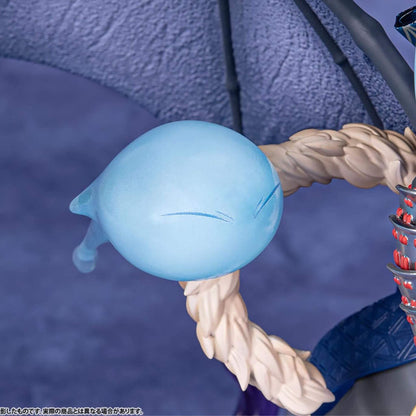 Blue Slime held by Rimuru Tempest with a textured blue background