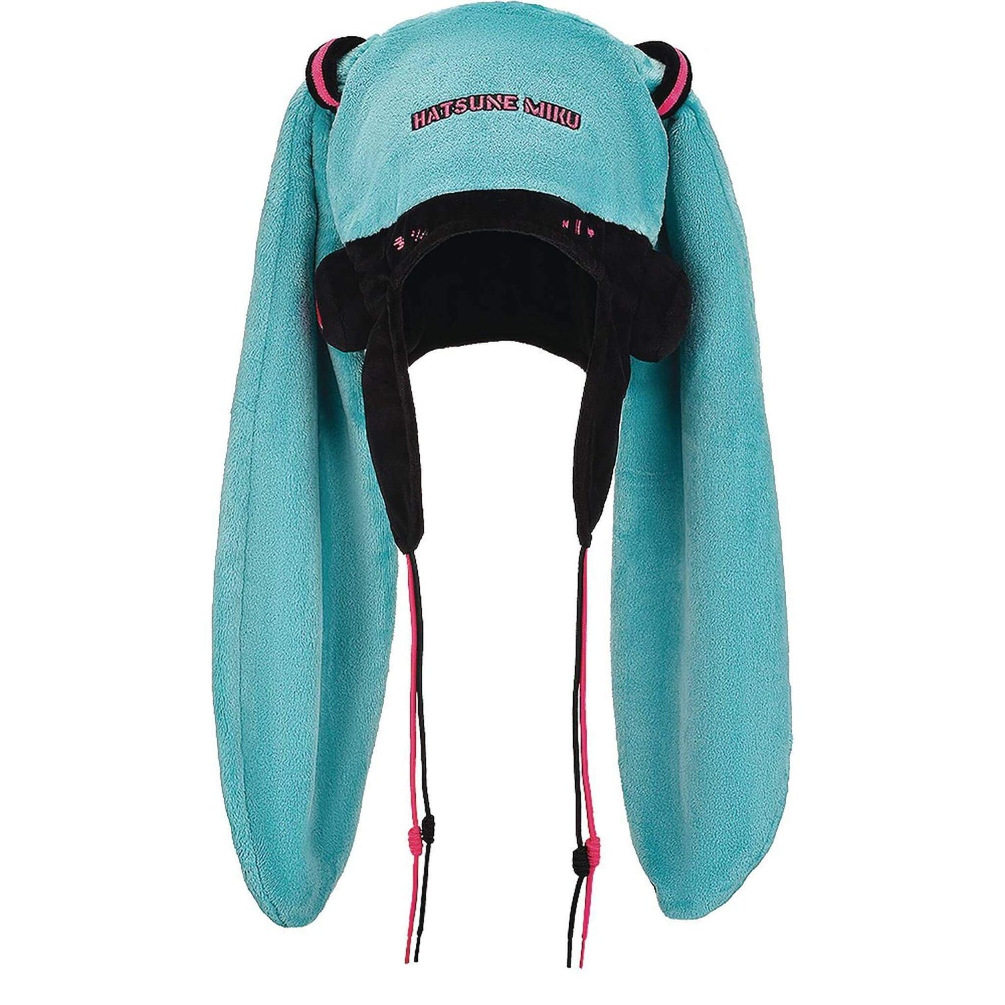 Hatsune Miku Character Hat with long ears and a black strap on a white background
