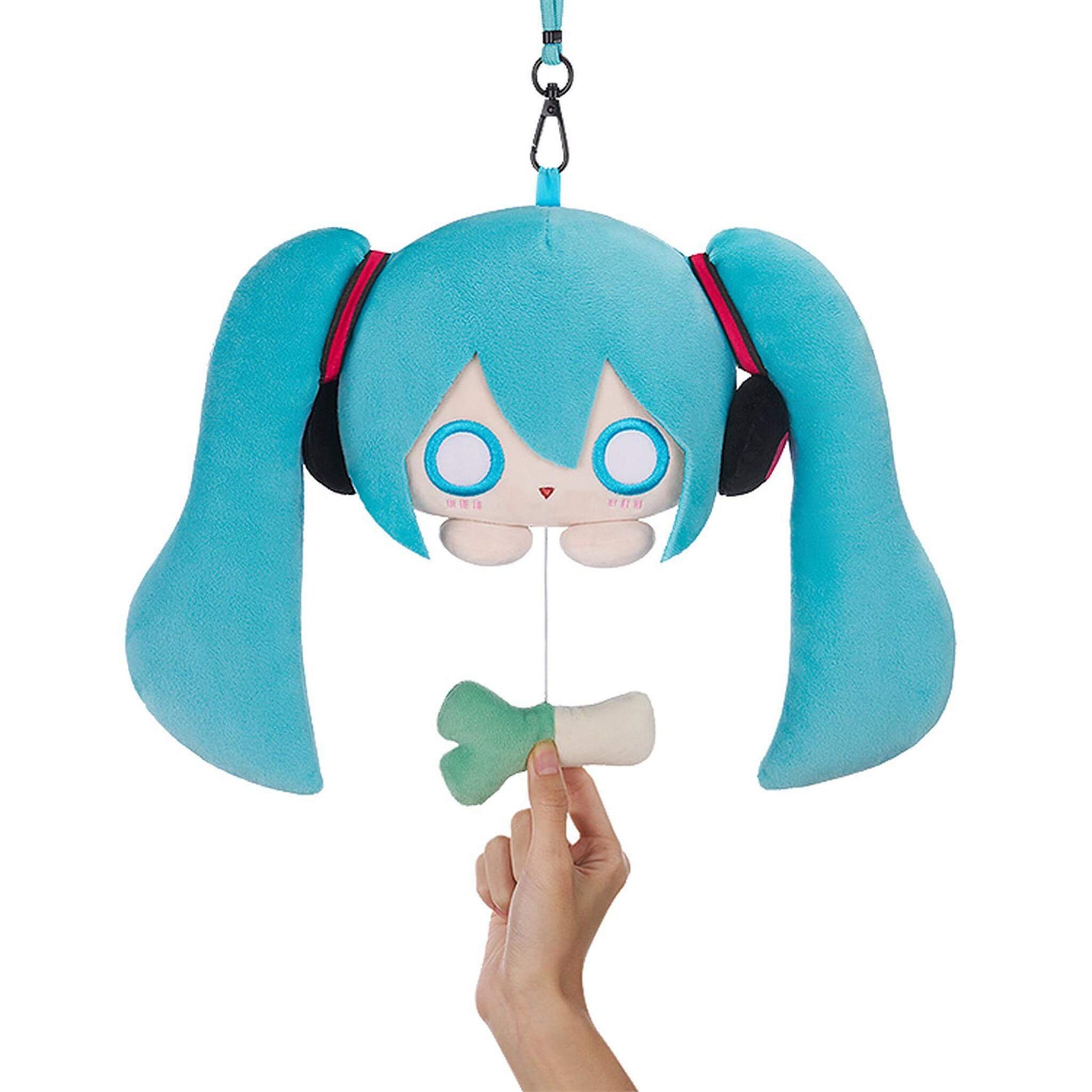 Hatsune Miku Plushie Pouch with character design featuring blue hair and large eyes on a white background
