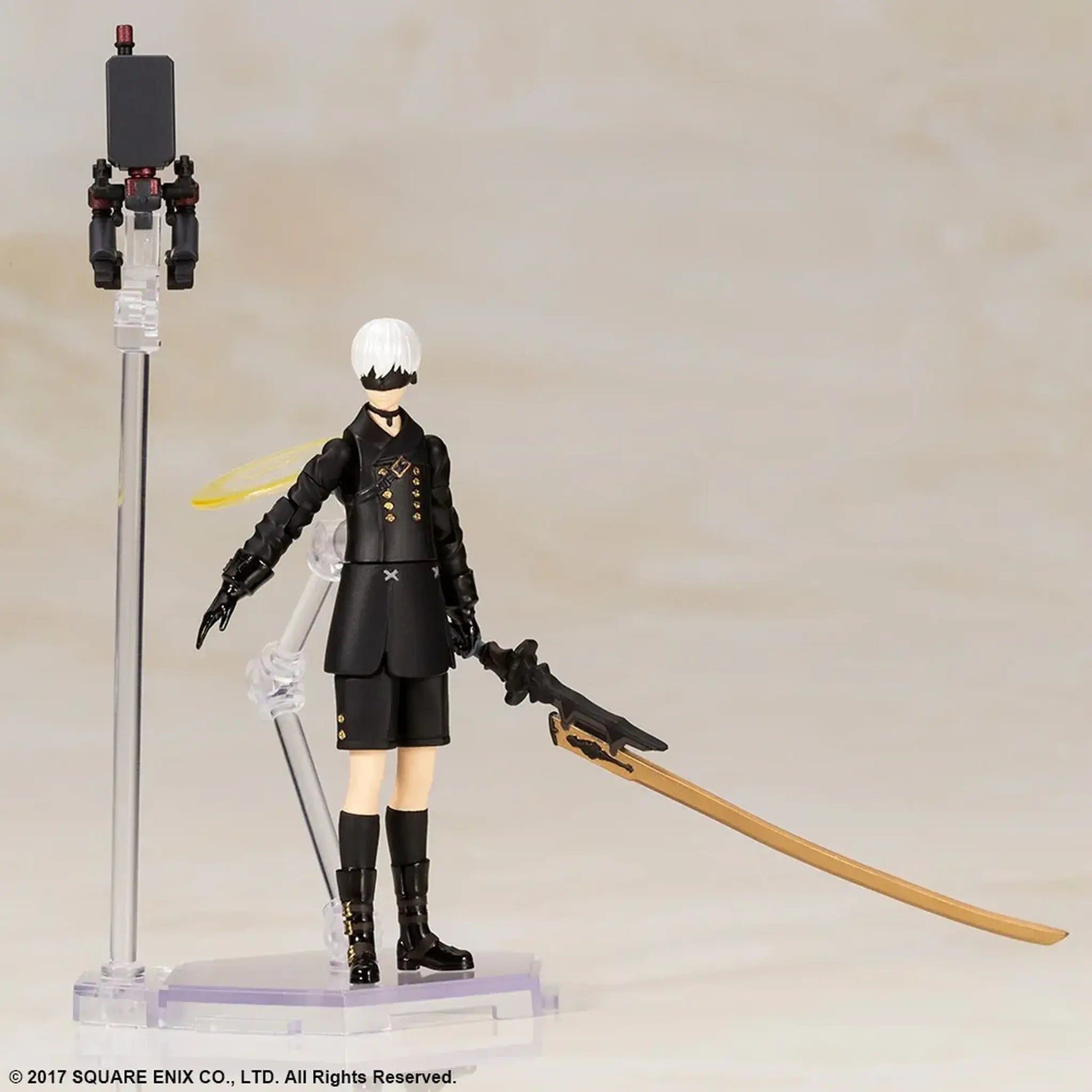 Nier Automata 9S Action figure on a stand with a neutral background