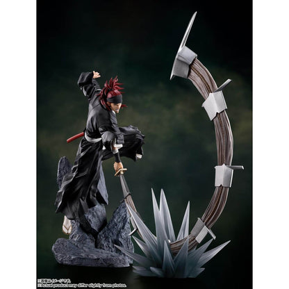 Bleach: Thousand-Year Blood War Renji Abarai FiguartsZERO Statue in a dynamic pose with a large weapon on a dark background