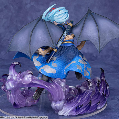That Time I Got Reincarnated as a Slime Figurine of Rimuru Tempest with blue attire and large umbrella on a purple background