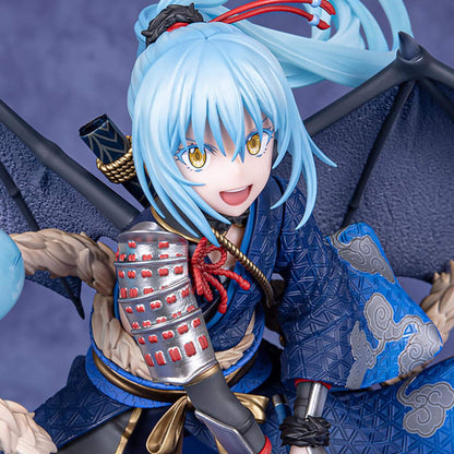 That Time I Got Reincarnated as a Slime Figurine of Rimuru Tempest  with blue hair and traditional outfit holding a weapon.