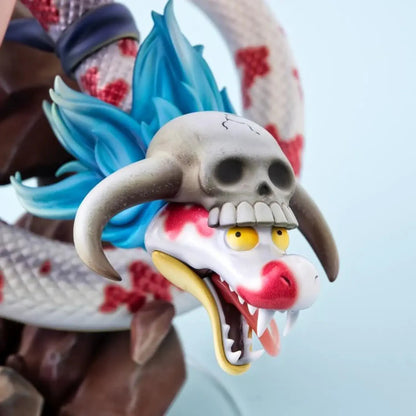 Close-up of a snake-like creature with a skull head and red markings from One Piece Portrait of Pirates A-MAXIMUM Pirate Empress Boa Hancock statue